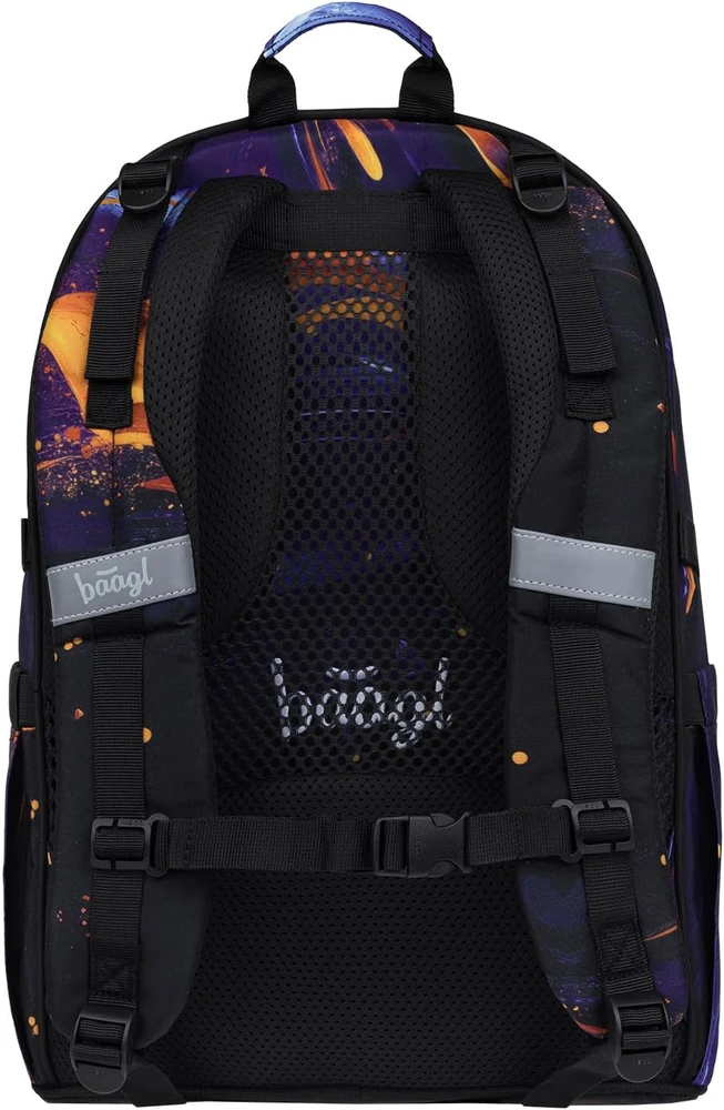 Baagl mokyklinės kuprinės rinkinys vaikams, 5 dalių, 25 l, ergonomiškas, Vibe, A-36474