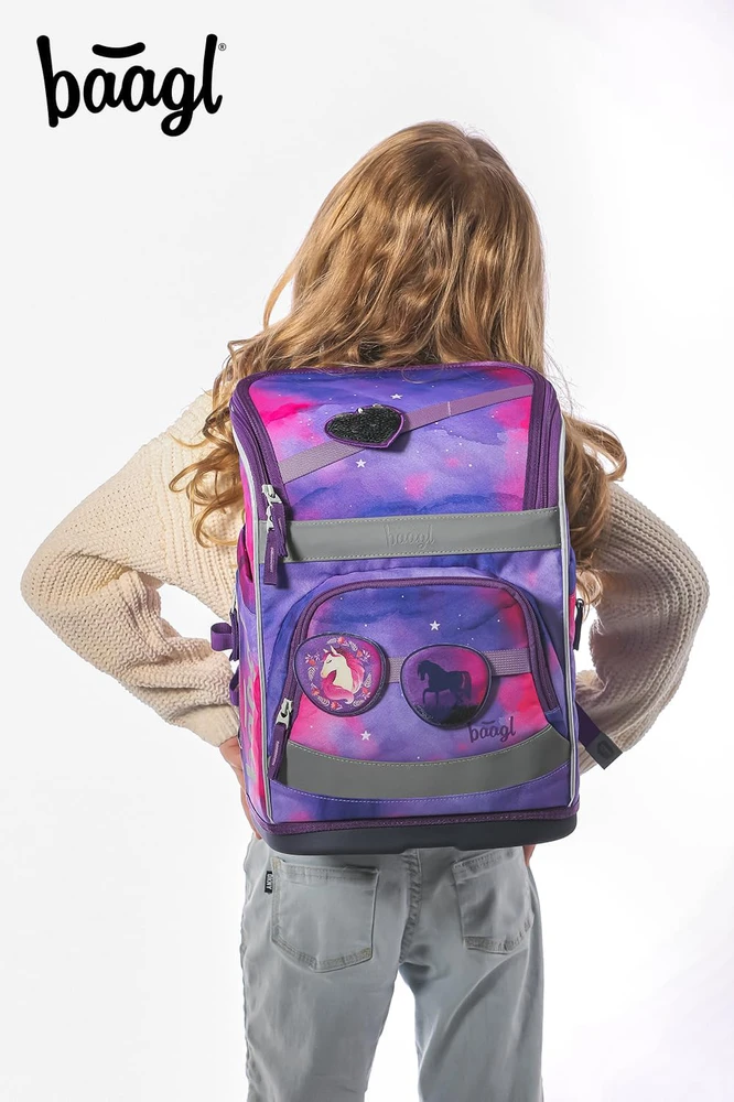 Baagl mokyklinės kuprinės rinkinys Zippy Plus, 3 dalių, 21 l, ergonomiška, pradinukams