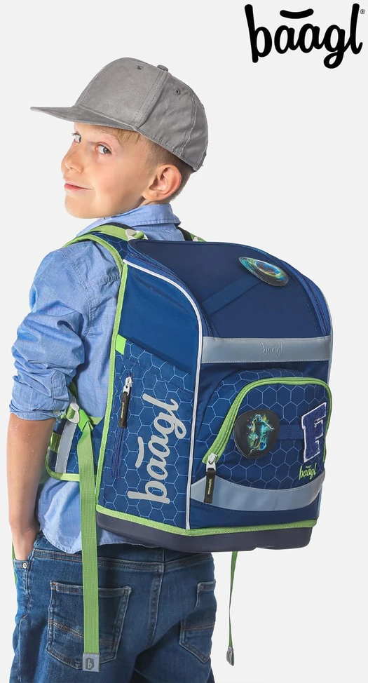 Baagl mokyklinės kuprinės Zippy Plus 3 dalių rinkinys, ergonomiškas, 21 l, poliesteris