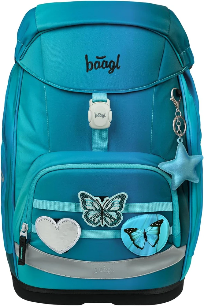 Baagl mokyklinis rinkinys Airy Plus, 5 dalių, ergonomiška kuprinė 25 l, poliesteris