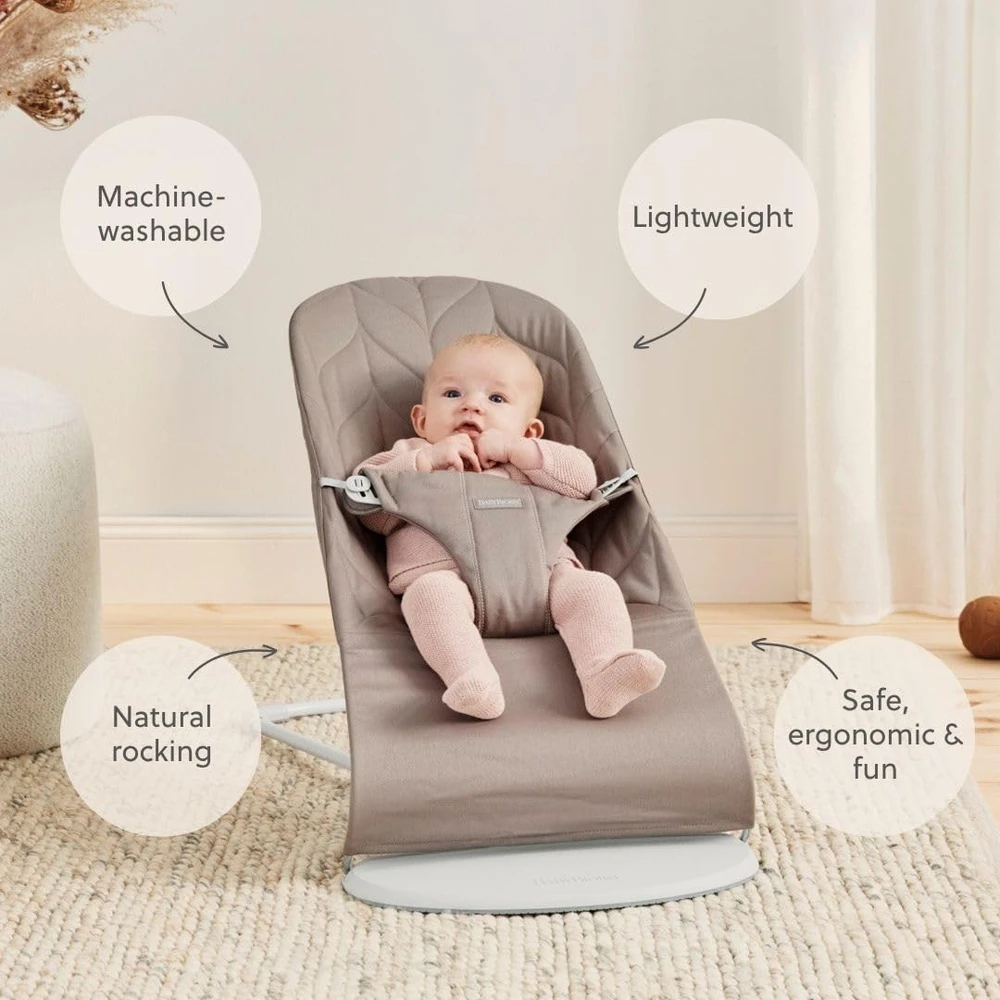 BABYBJORN gultukas BLISS Woven Petal Quilt, sand pilkas, 006317 (Nemokamas pristatymas)