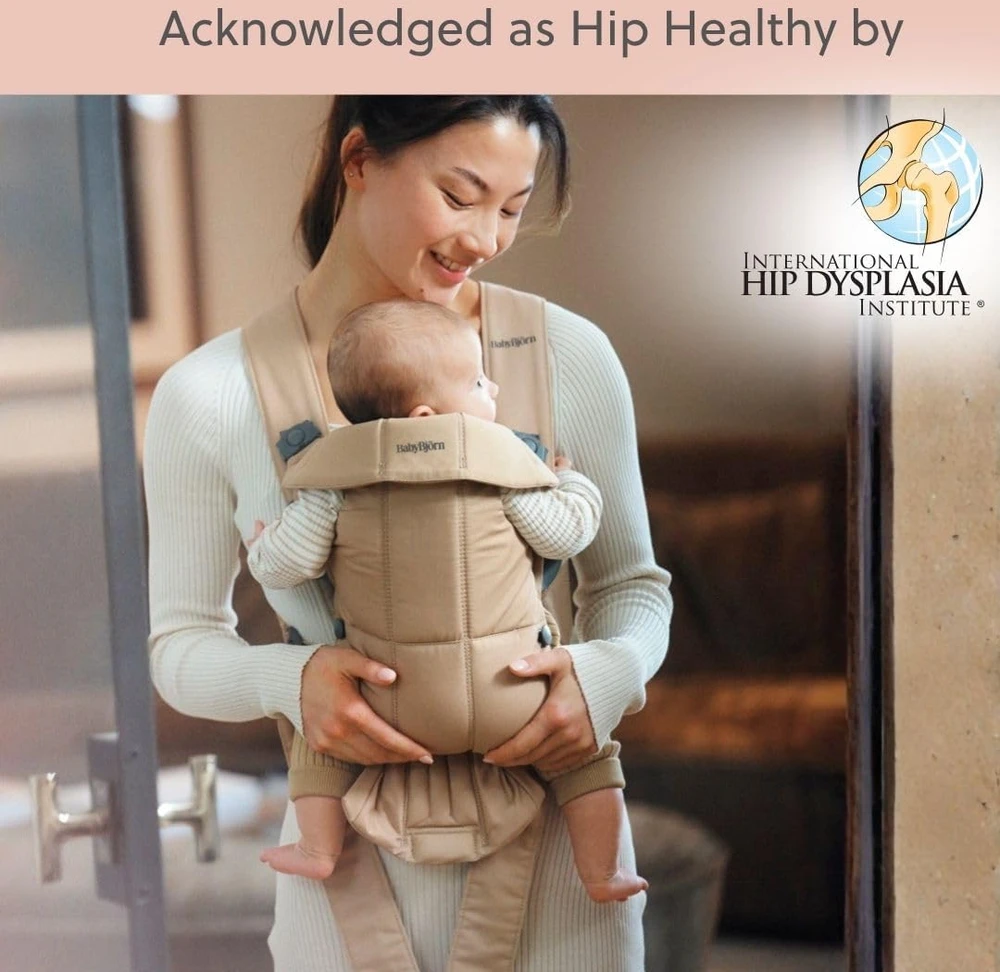BabyBjörn Mini kūdikio nešioklė naujagimiams 3,2–11 kg, smėlinė, modelis 21026