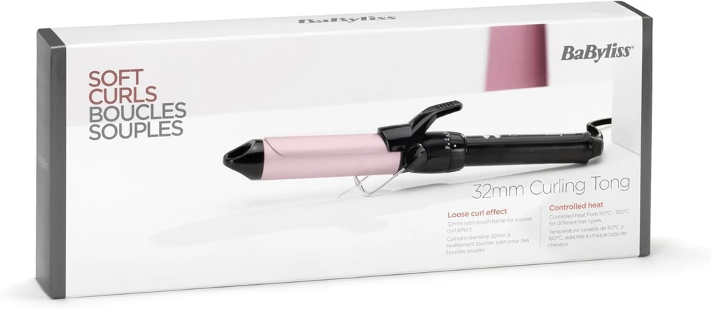 BABYLISS Hair Suktukas C332E Barrel diameter 32 mm, Temperature (min) 150 °C, Temperature (max) 180 °C, Number of heating levels 10, Ekranas No, 95 W, Juodas