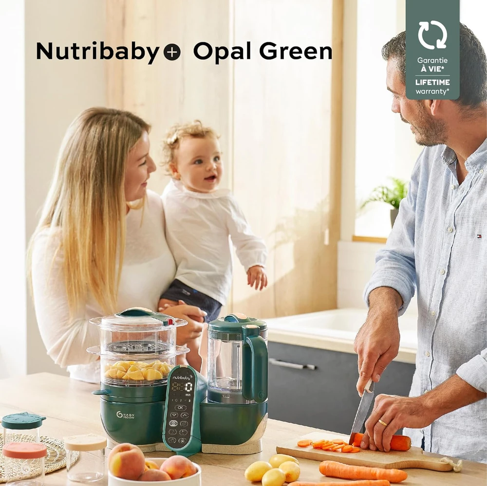 Babymoov daugiafunkcis garintuvas ir trintuvas Nutribaby+ 2,2 l, 500 W, žalios opalinės spalvos