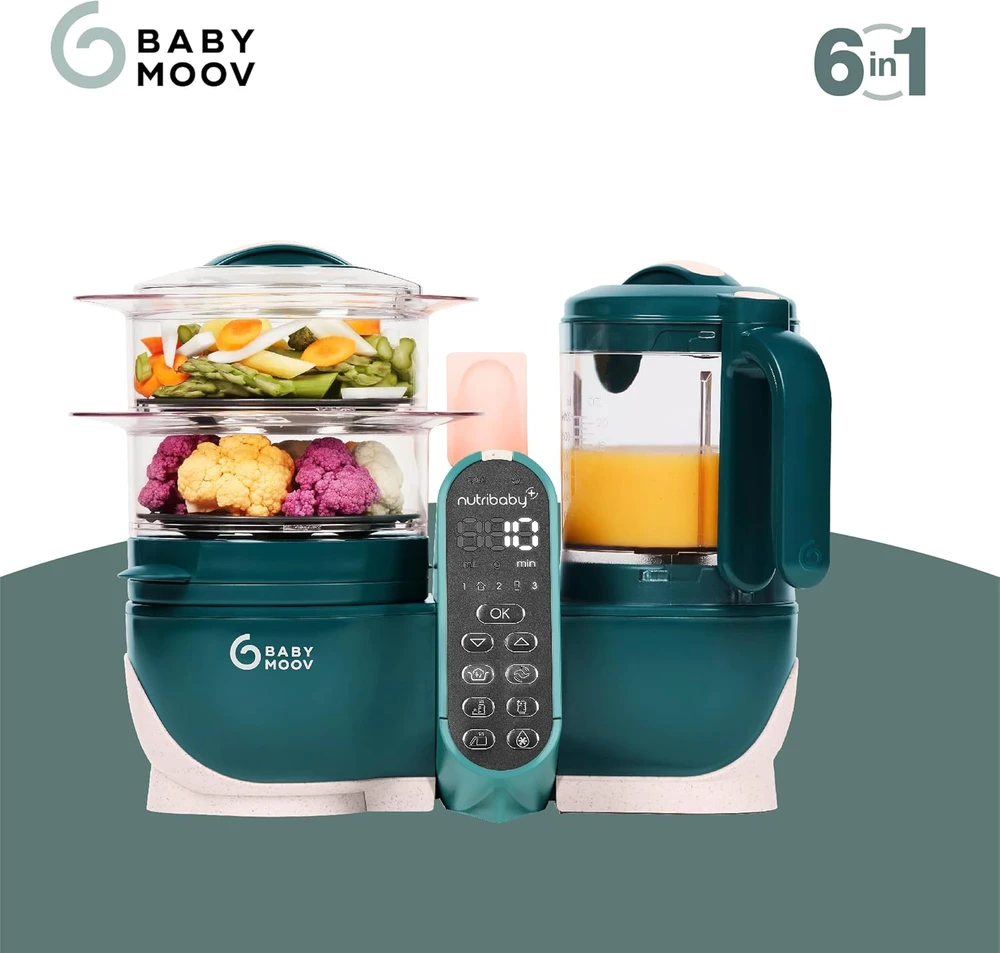 Babymoov daugiafunkcis garintuvas ir trintuvas Nutribaby+ 2,2 l, 500 W, žalios opalinės spalvos