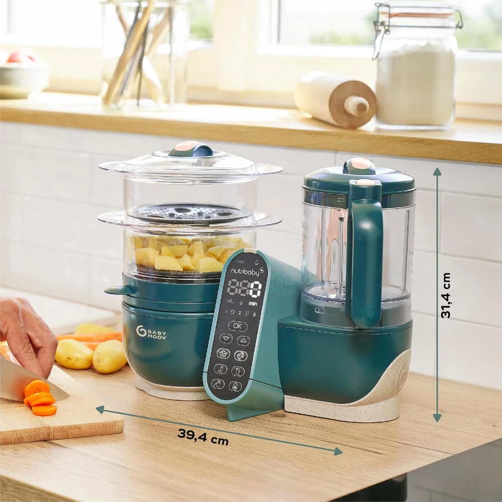 Babymoov daugiafunkcis garintuvas ir trintuvas Nutribaby+ 2,2 l, 500 W, žalios opalinės spalvos