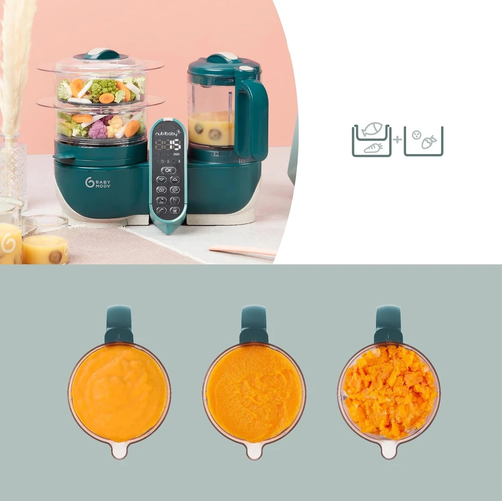 Babymoov daugiafunkcis garintuvas ir trintuvas Nutribaby+ 2,2 l, 500 W, žalios opalinės spalvos