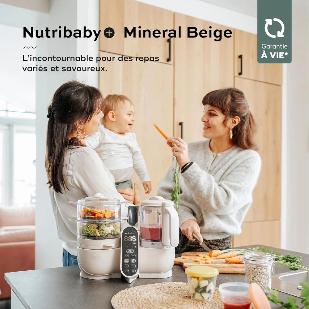 Daugiafunkcis virtuvės kombainas Babymoov Nutribaby(+) 6-in-1 (smėlio spalvos)