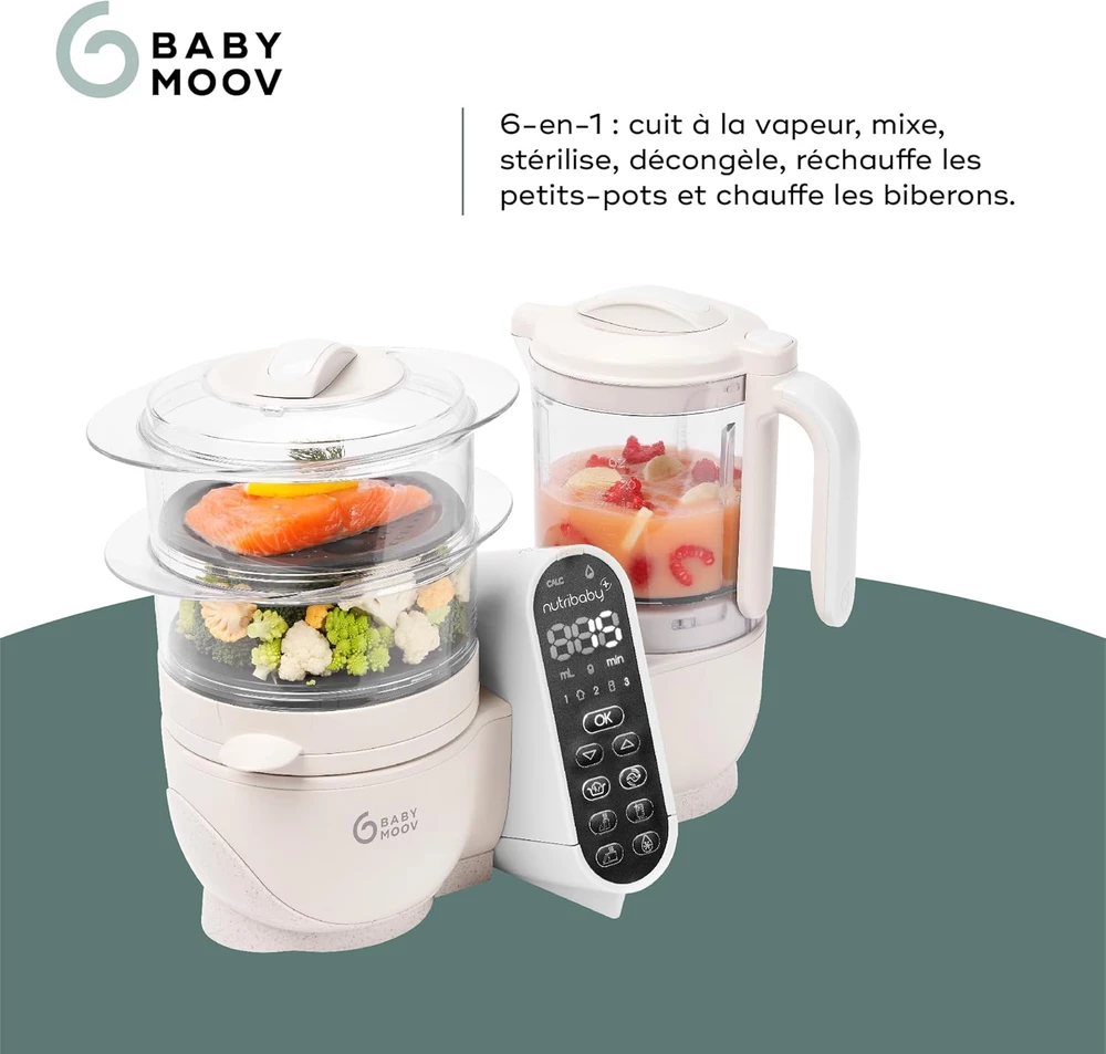 Daugiafunkcis virtuvės kombainas Babymoov Nutribaby(+) 6-in-1 (smėlio spalvos)