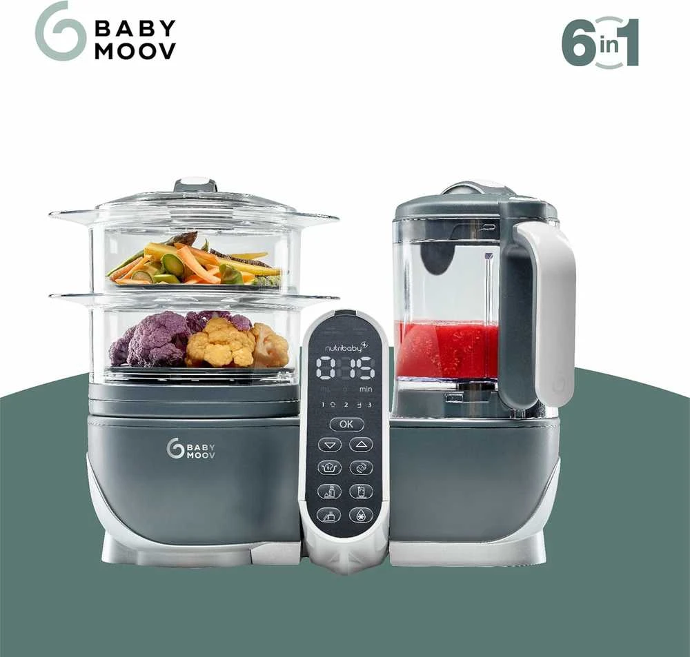 Daugiafunkcis virtuvės kombainas Babymoov Nutribaby(+) 6-in-1 (pilkas)