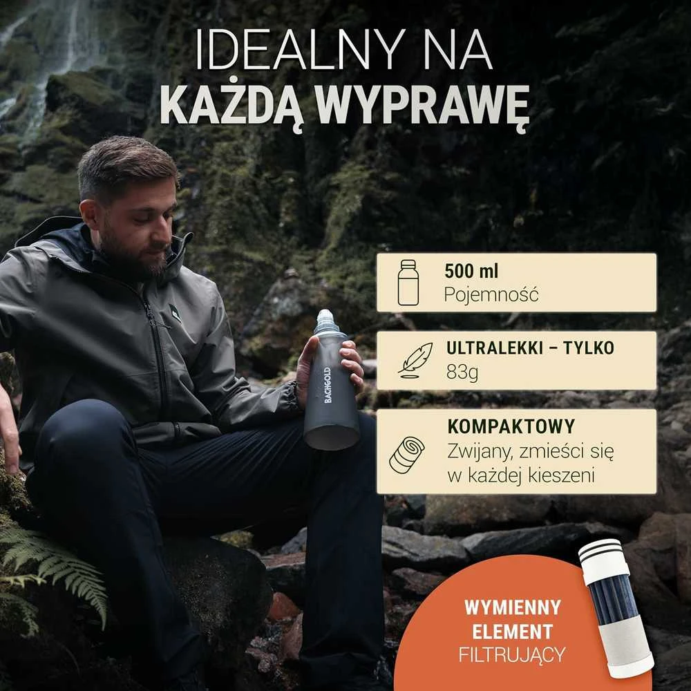 Bachgold vandens filtro kasetė Squeeze buteliui, atvirkštinio osmoso technologija, 500 L