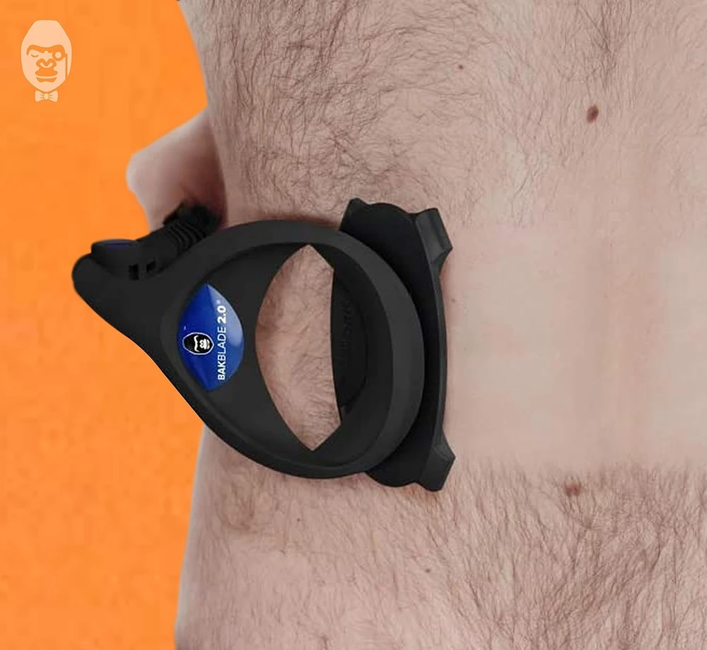 BakBlade vyriška kūno ir nugaros skustuvė, ergonomiška, keičiamų peiliukų, 2.0 Plus