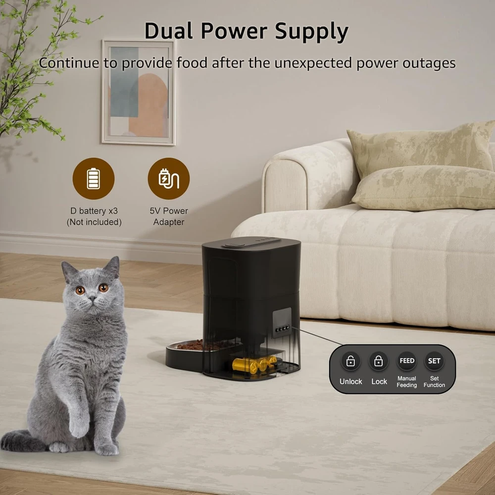 Balimo automatinis 3L šėrykla katėms su Wi-Fi ir programėlės valdymu, modelis 120/121