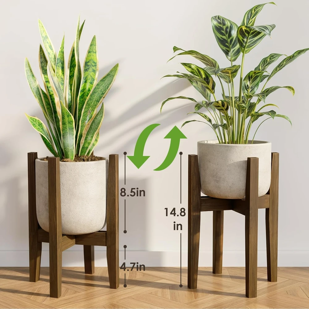 Bamworld bambukinis reguliuojamas augalų stovas, tinkamas vazonams nuo 18 iki 30 cm, 05-B