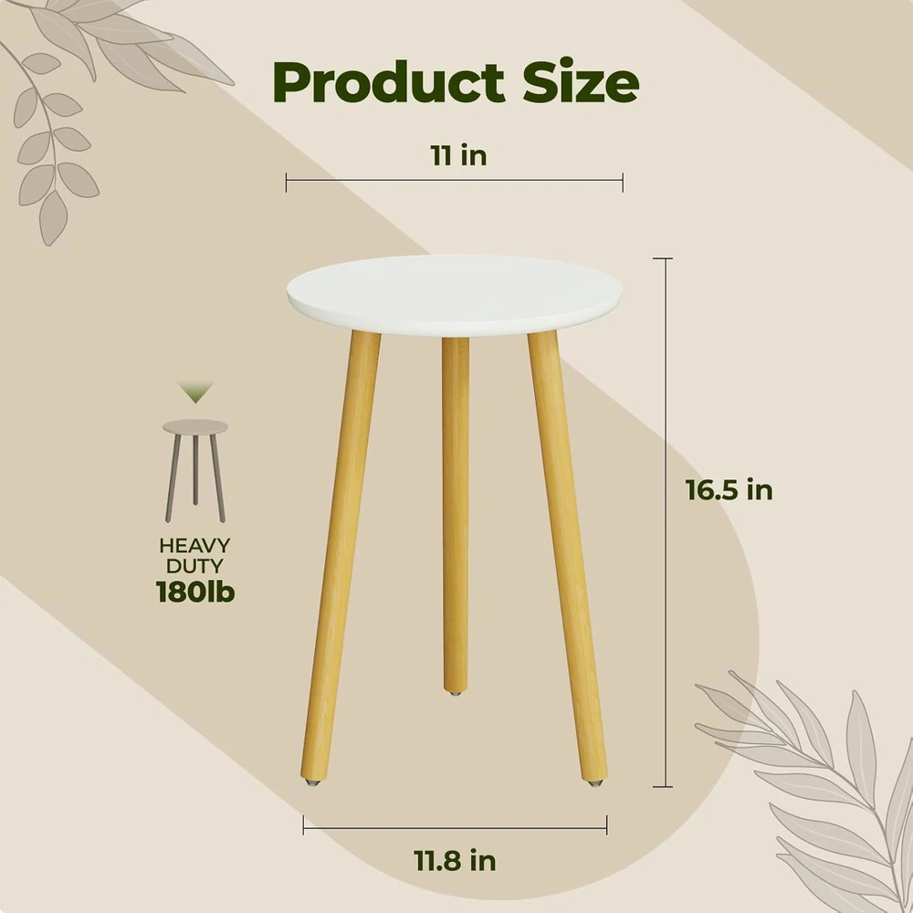 Bamworld medinis augalų stovas apvalus, 40 cm aukščio, baltos spalvos, BHD-01-T