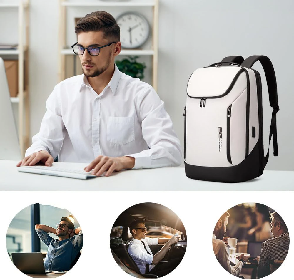 BANGE nešiojamojo kompiuterio kuprinė 15,6 colių, vandeniui atspari, su USB, modelis 2517