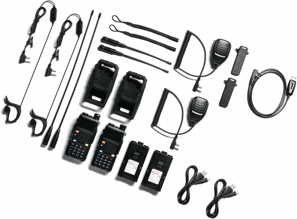 BAOFENG dviejų dažnių PMR radijo stotelės UV-5RM Plus, 10 W, 2500 mAh, juodos, 2 vnt.