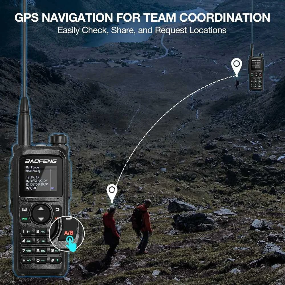 BAOFENG dvipusė radijo stotelė UV-28 PLUS, 10 W, UHF/VHF, 1000 kanalų, GPS, Bluetooth