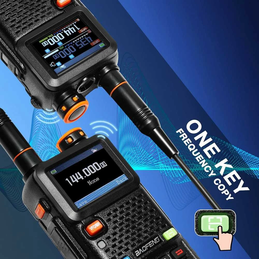 BAOFENG dvipusio ryšio radijo stotelė su GPS, 10 W, 640 kanalų, USB-C, UV-5RM Plus