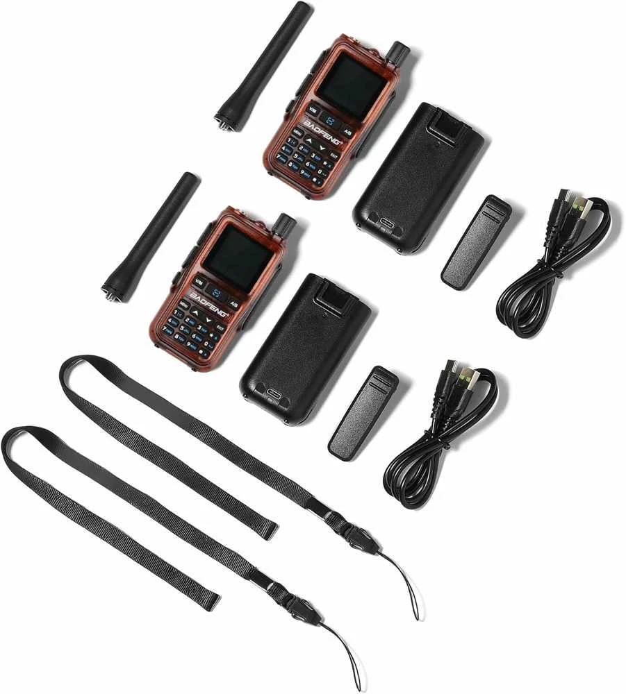 BAOFENG nešiojama dviejų juostų radijo stotelė GT-5R Mini, 5 W, UHF/VHF, USB-C įkrovimas, 999 kanalai