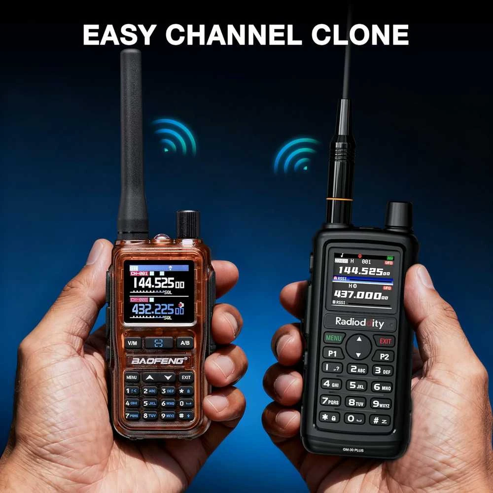 BAOFENG nešiojama dviejų juostų radijo stotelė GT-5R Mini, 5 W, UHF/VHF, USB-C įkrovimas, 999 kanalai