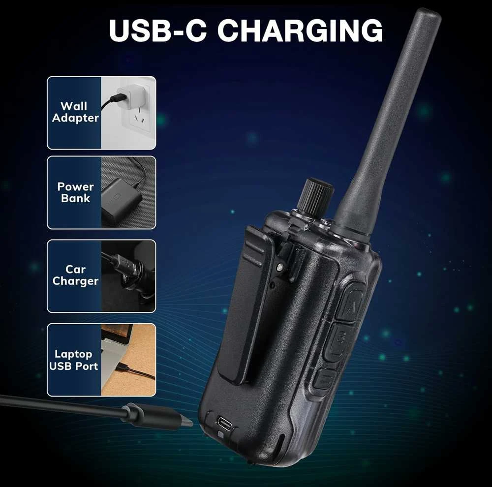 Baofeng nešiojama dvikalnė radijo stotelė 5 W, USB-C įkrovimas, 999 kanalai, GT-5R Mini (2 vnt.)