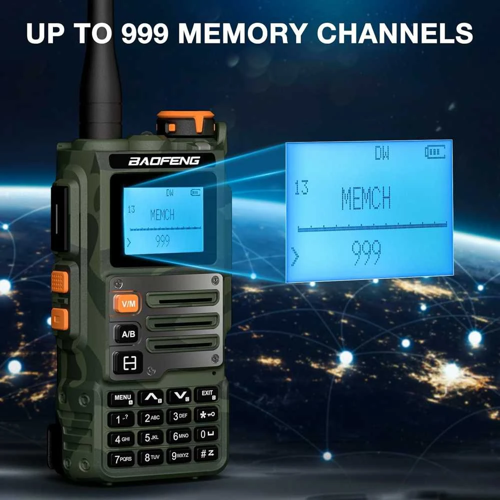 BAOFENG nešiojama radijo stotelė K63 6 W, UHF/VHF, 999 kanalų, 2600 mAh akumuliatorius