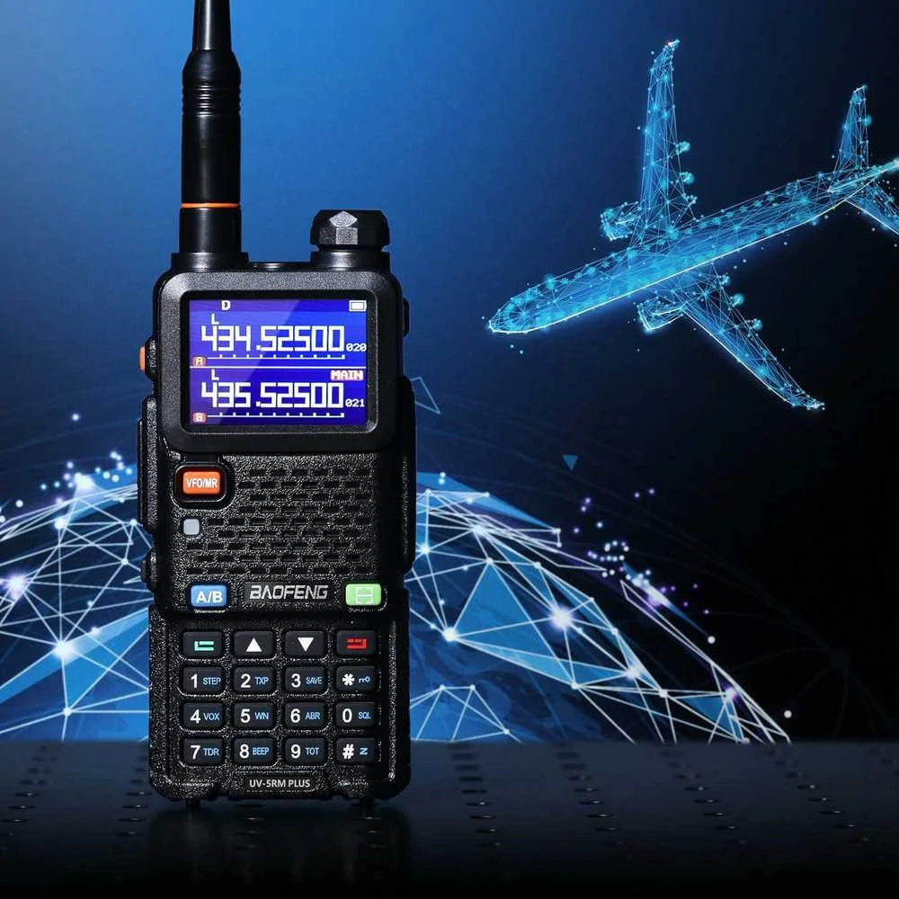 Baofeng nešiojama radijo stotelė UV-5RM Plus, UHF/VHF, 999 kanalų, 5 km, baterija 2500 mAh