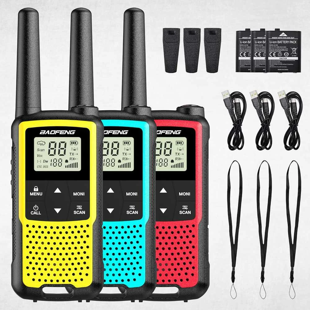 Baofeng vaikų racijos PMR446, 16 kanalų, USB-C įkrovimas, spalvotos, BF-33C