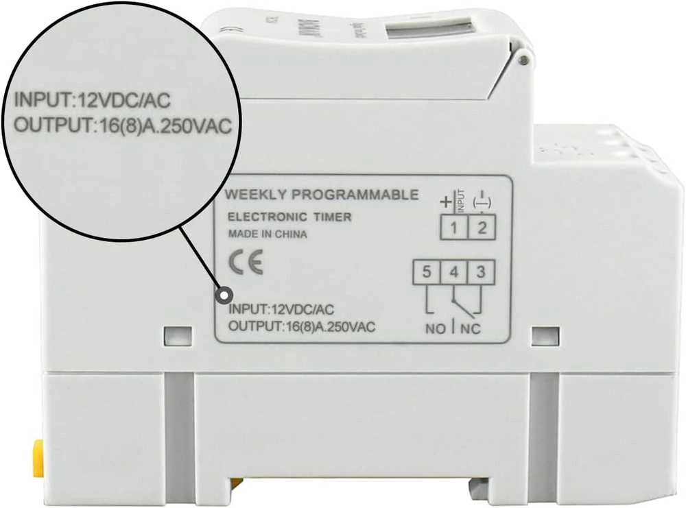 Baomain programuojama skaitmeninė laikmačio relė, LCD ekranas, 12 V DC, 16 A, THC15A