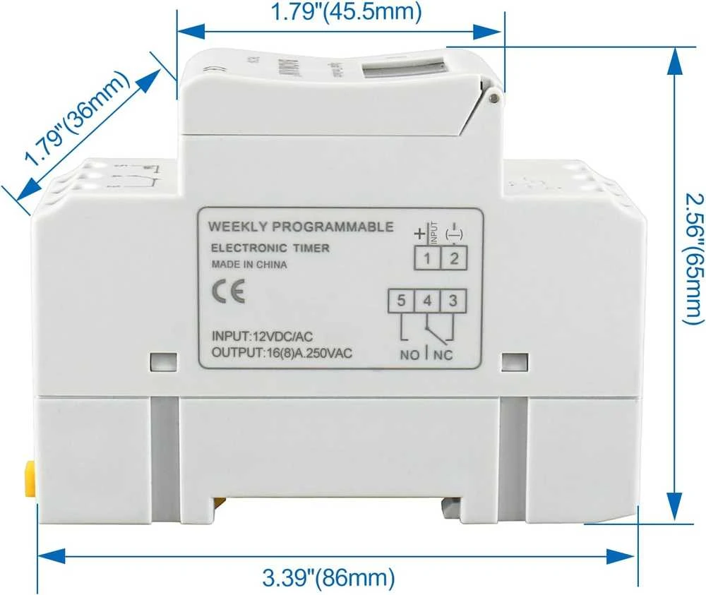 Baomain programuojama skaitmeninė laikmačio relė, LCD ekranas, 12 V DC, 16 A, THC15A