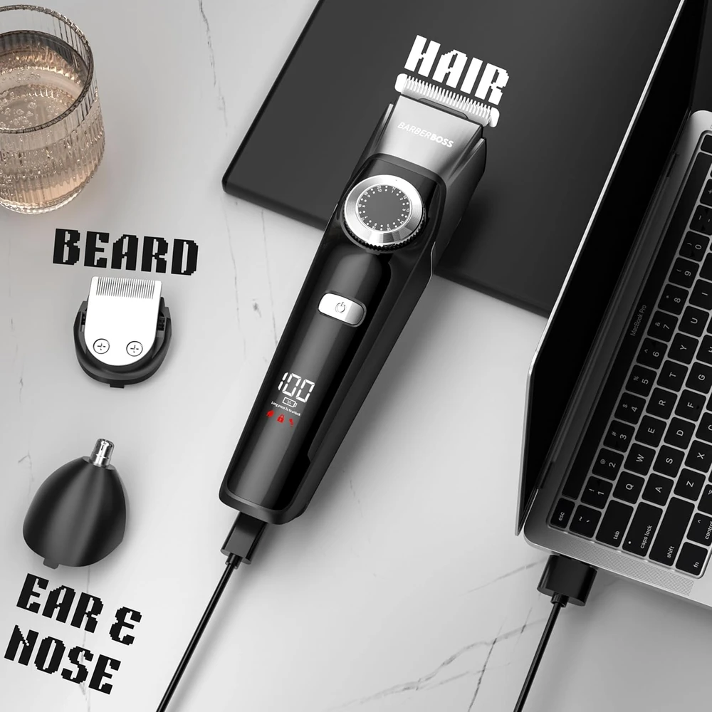 BARBERBOSS 3-in-1 belaidis plaukų ir barzdos kirpimo trimeris QR-6051