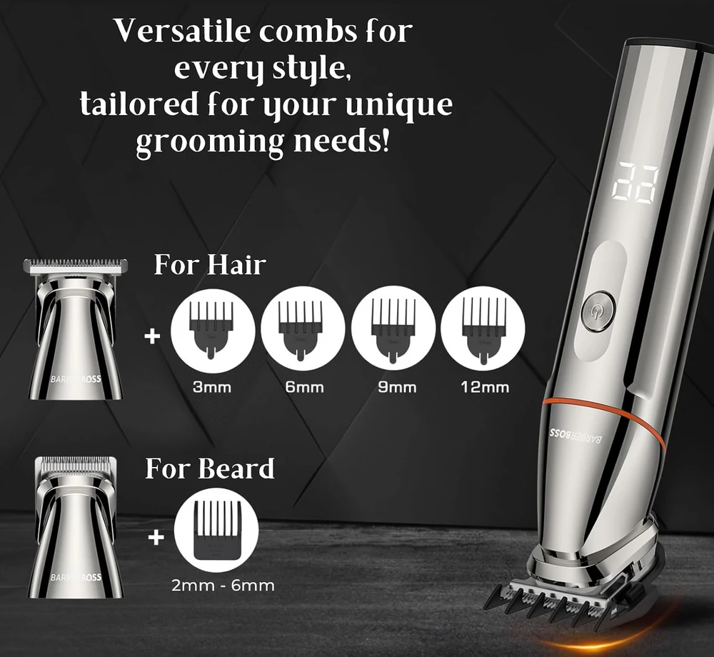 Barzdaskutė BARBERBOSS 5 viename barzdos ir plaukų trimeris su USB įkrovimu QR-6010