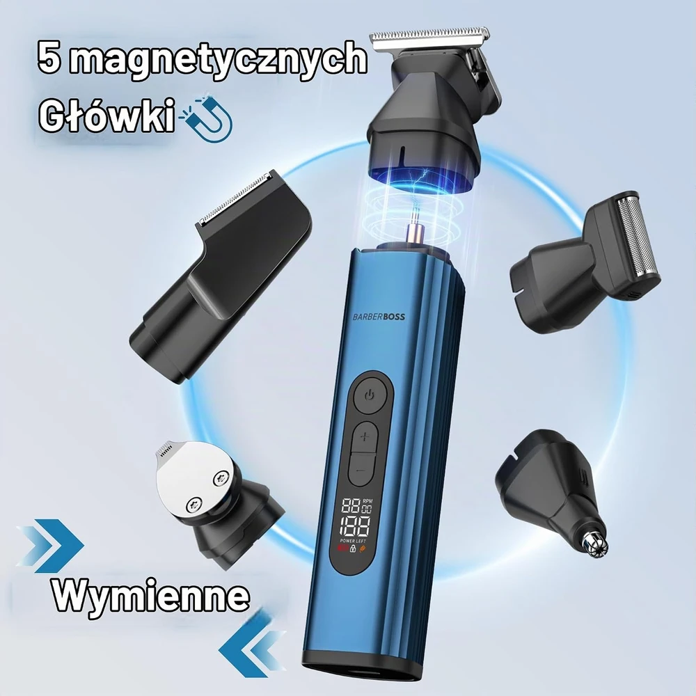 Barzdaskutė BARBERBOSS 5 viename belaidis plaukų ir barzdos trimeris su USB įkrovimu QR-6020