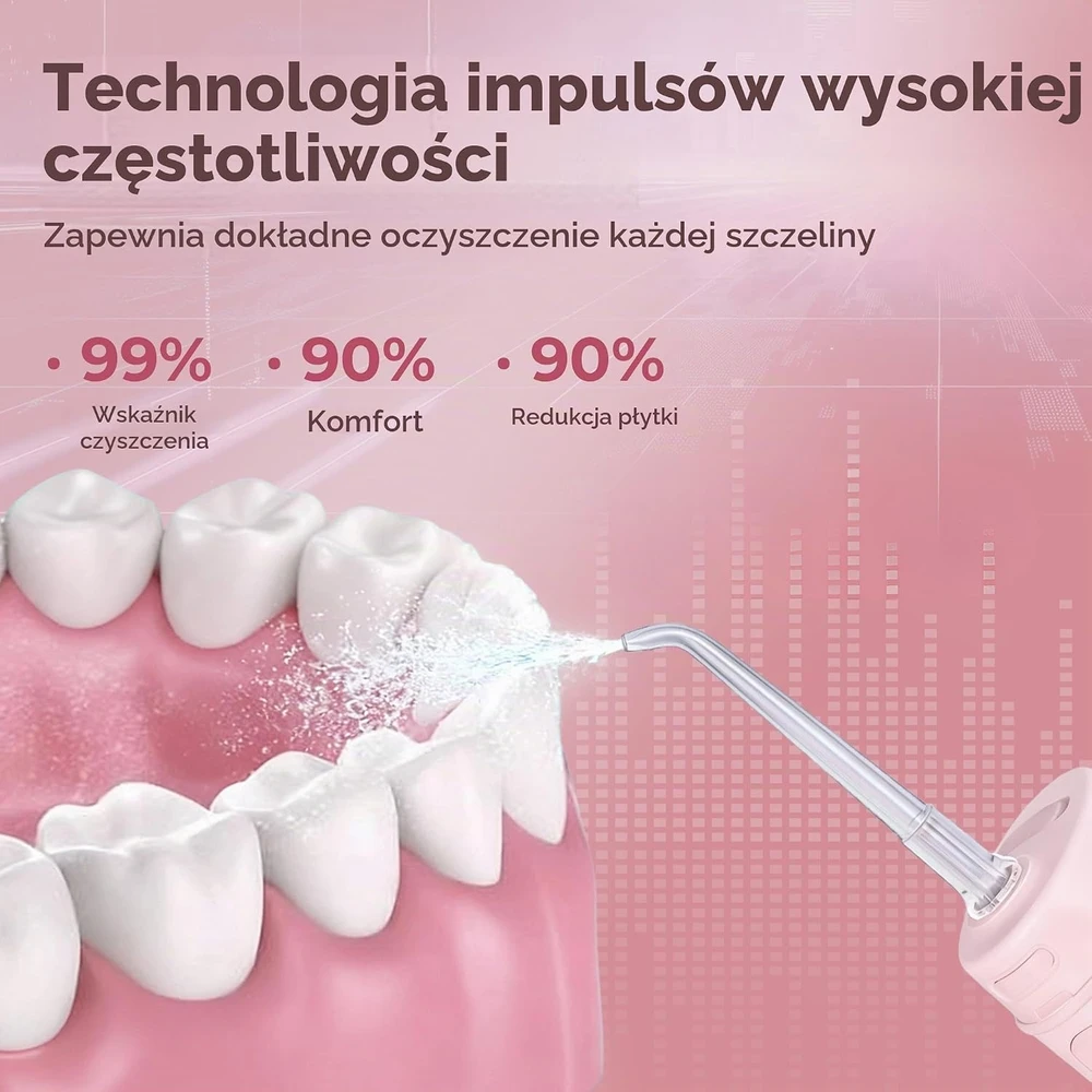 BARBERBOSS belaidis burnos irigatorius su USB-C įkrovimu, 3 režimais, IPX8, QR-7113