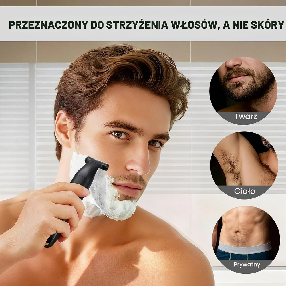 Barzdaskutė BARBERBOSS daugiafunkcis vyriškas trimeris barzdai, plaukams ir kūnui QR-2301