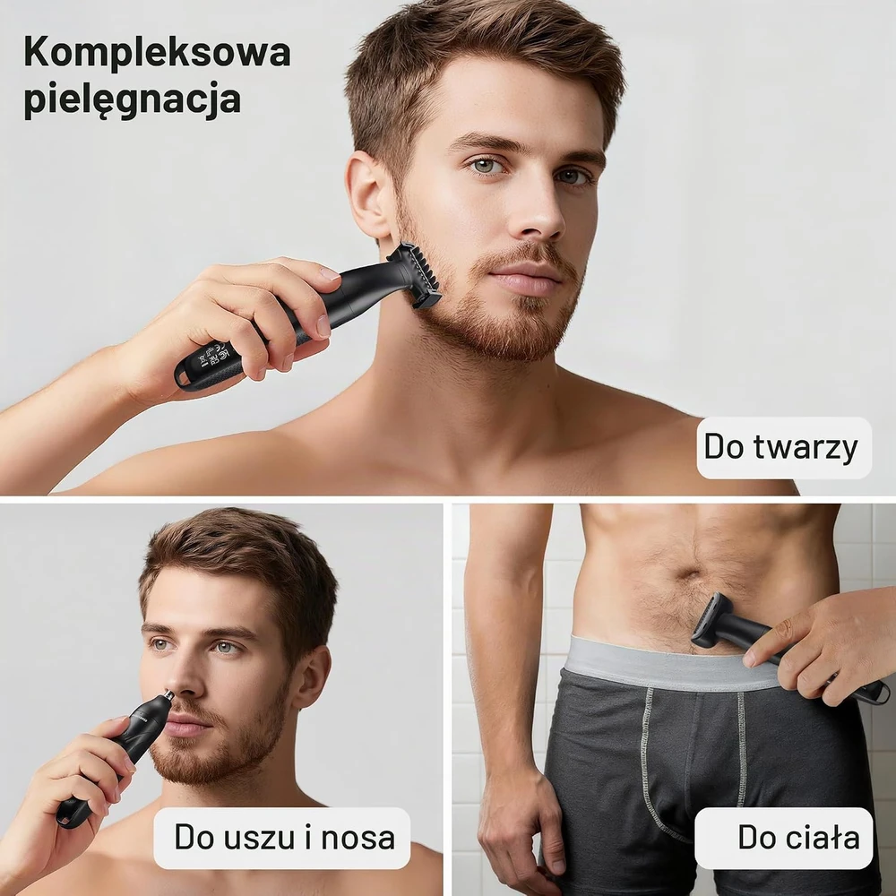 Barzdaskutė BARBERBOSS daugiafunkcis vyriškas trimeris barzdai, plaukams ir kūnui QR-2301