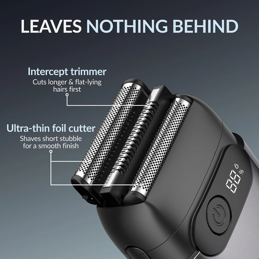 BARBERBOSS elektrinė folinė skutimosi mašinėlė vyrams su USB-C, IPX7, QR-2754
