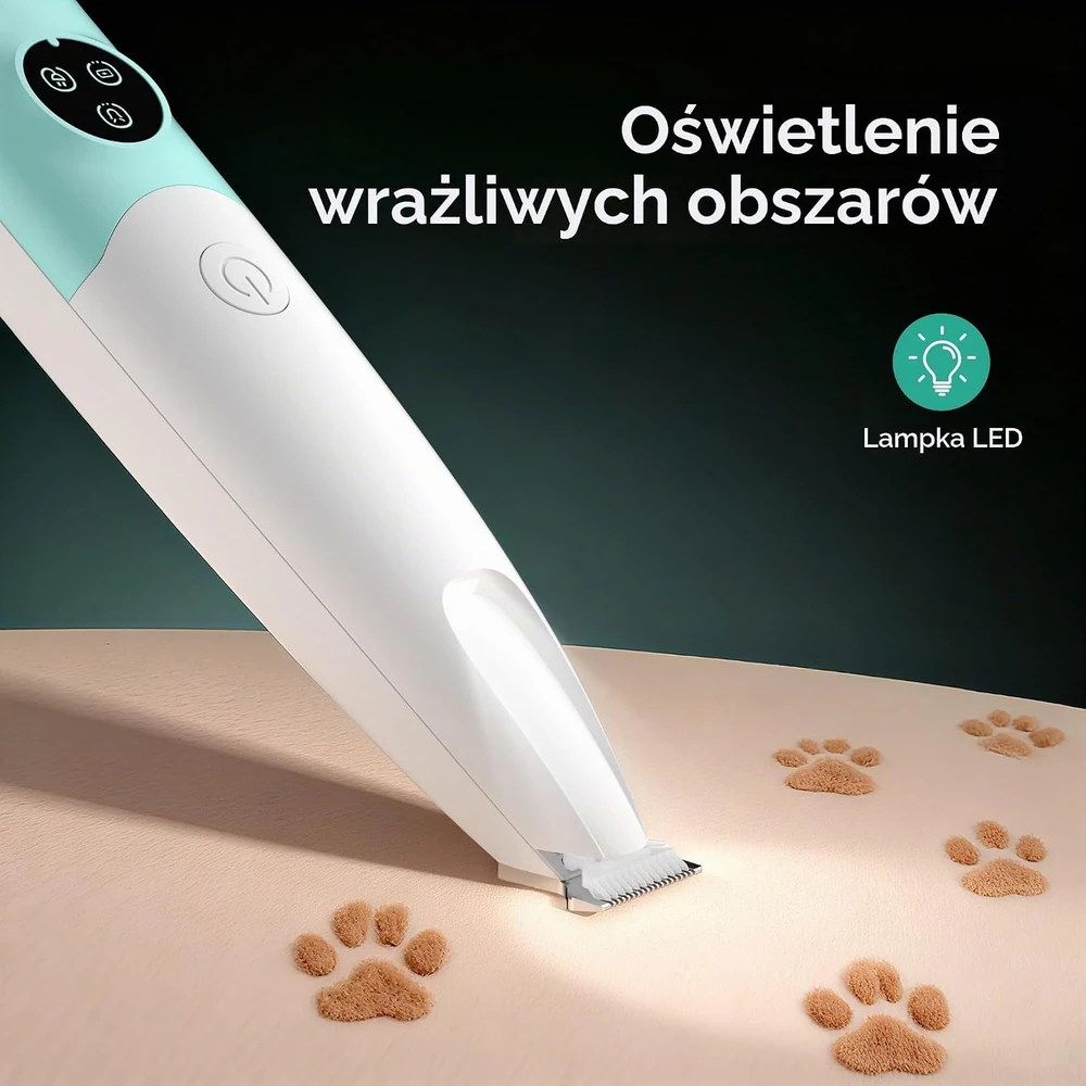 BARBERBOSS gyvūnų kailio kirpimo mašinėlė su LED apšvietimu ir USB įkrovimu QR-9001