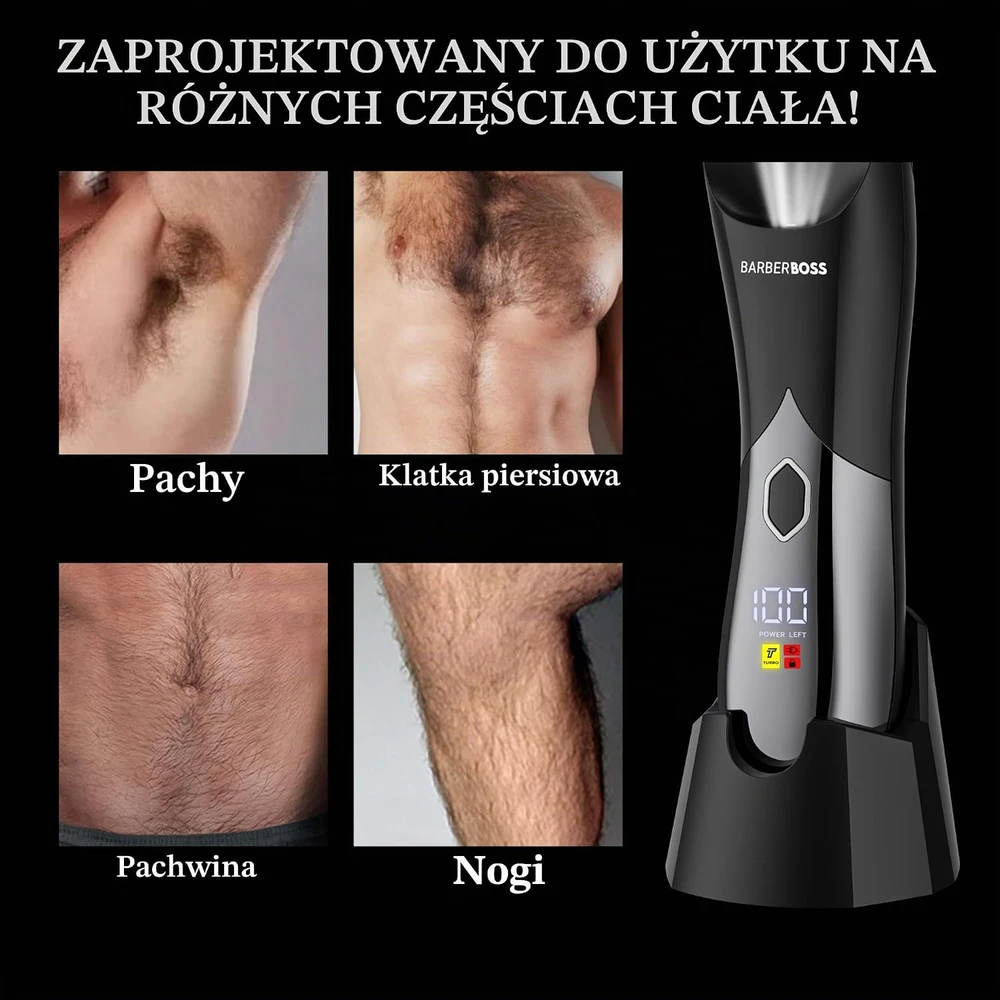 BARBERBOSS kūno ir intymių zonų plaukų kirpimo mašinėlė, reguliuojama 0,5–7 mm, QR-2020A