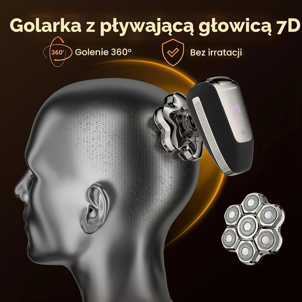 BARBERBOSS rotacinis skustuvas 7D 5 viename su USB-C įkrovimu QR-2025