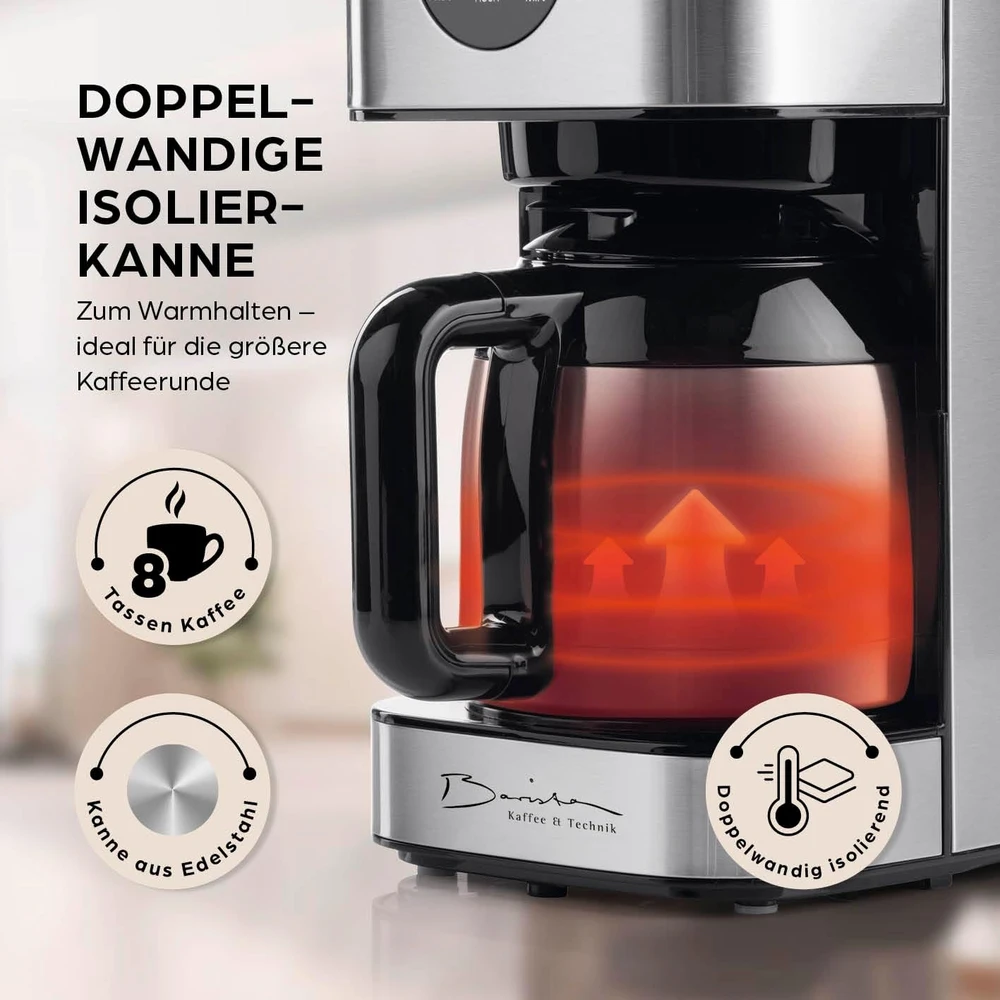 Barista Kaffee & Technik lašelinis kavos aparatas 900 W, 1,25 l, su termoąsočiu