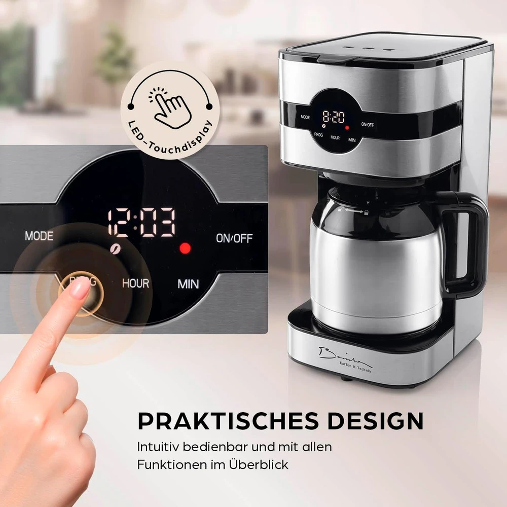 Barista Kaffee & Technik lašelinis kavos aparatas 900 W, 1,25 l, su termoąsočiu