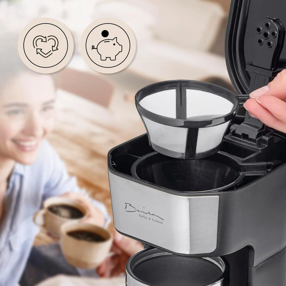 Barista Kaffee & Technik lašelinis kavos aparatas 450 W su 420 ml termopuodeliu, 30082