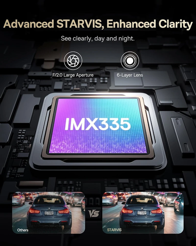 Baseus automobilinis vaizdo registratorius VD1 PRO su priekine 4K ir galine 1080p kamera
