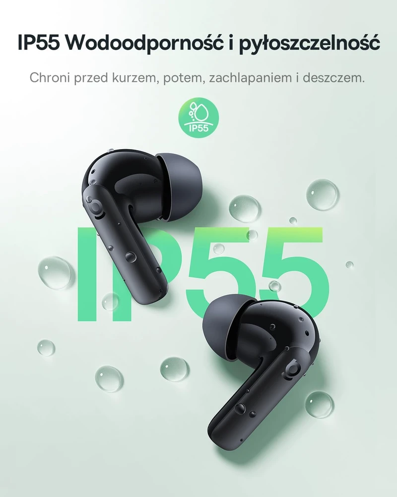 Baseus belaidės į ausis įdedamos Bluetooth ausinės su ANC, 4 mikrofonais ir IP55 A00107