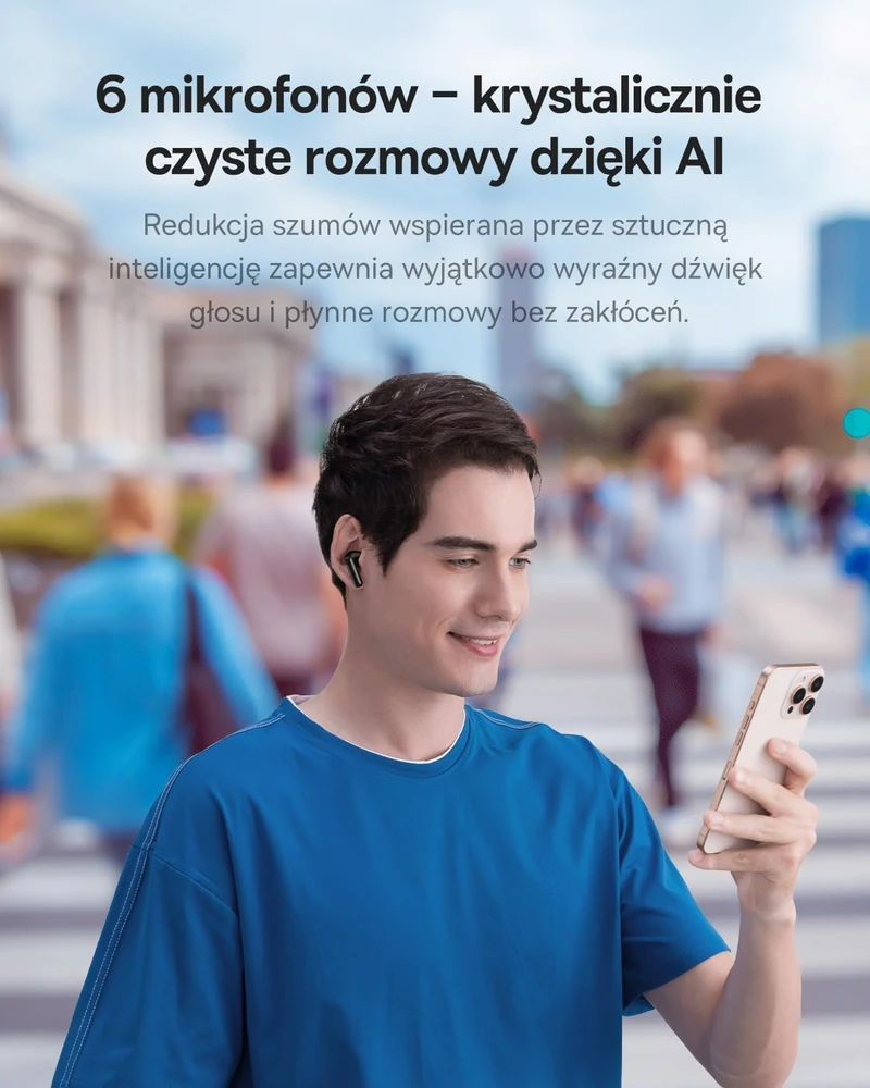 Baseus belaidės į ausis įstatomos ausinės su ANC, Hi-Res, Bluetooth 6.0, Bass EP10 Pro