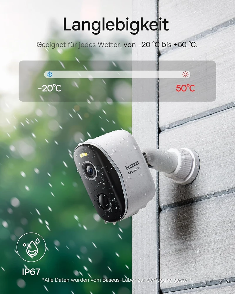 Baseus belaidžių lauko stebėjimo kamerų rinkinys 3 vnt., Wi-Fi, 2K HD, IP67, S0ST00