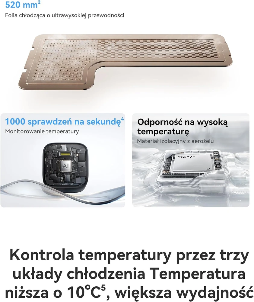 Baseus Enerfill USB-C tinklo įkroviklis 100 W GaN su 1 m USB-C laidu