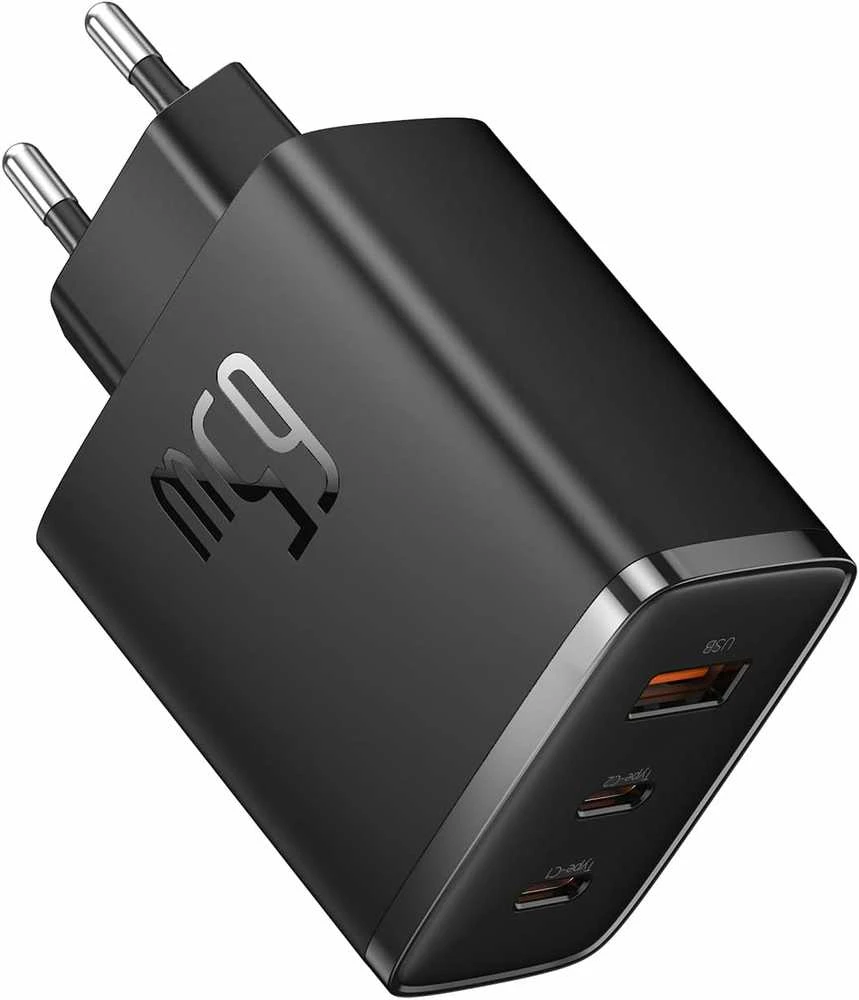 Sieninis įkroviklis Baseus OS-Cube Pro 2xUSB-C + USB, 65W (baltas)